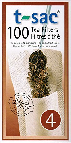 T-Sac Tea Filters, Size 4 (6-12 Cups), 100-count Box (4)