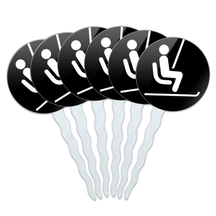 Set of 6 Cupcake Picks Toppers Decoration Sports and Hobbies - Bowling Ball N50