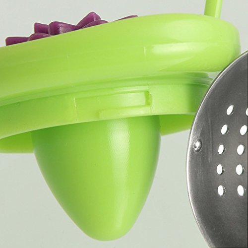Fackelmann 49115 2x2, 8" Tea Ball "Lotus" With Cup, Green/Pink/Grey N5