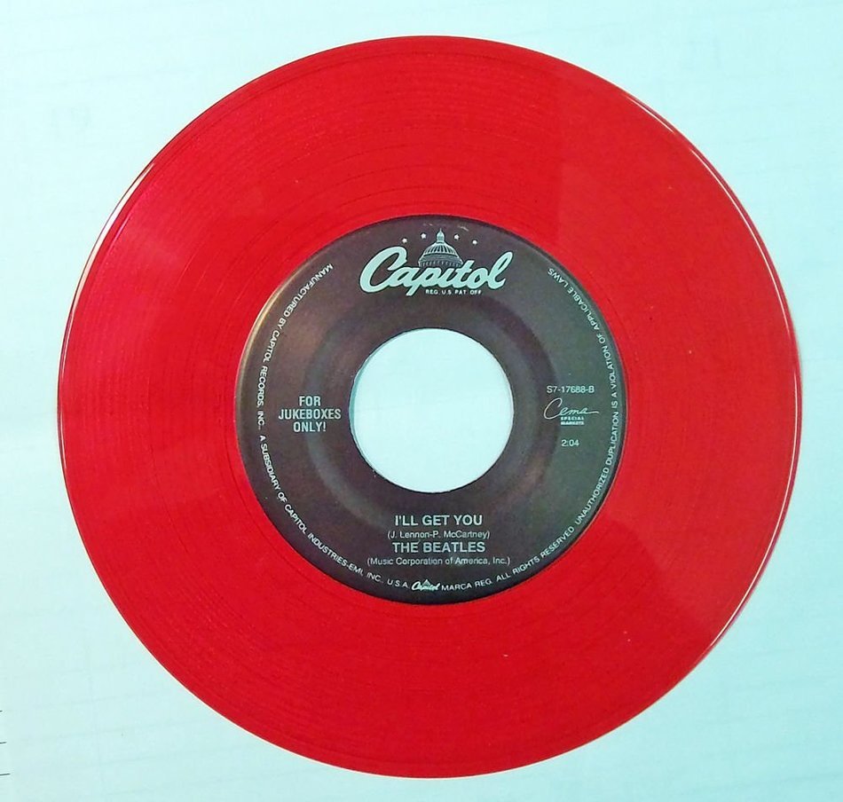 The Beatles She Loves You/I'll Get You 45 Red Vinyl For Jukebox S7-17688-B N/M N2