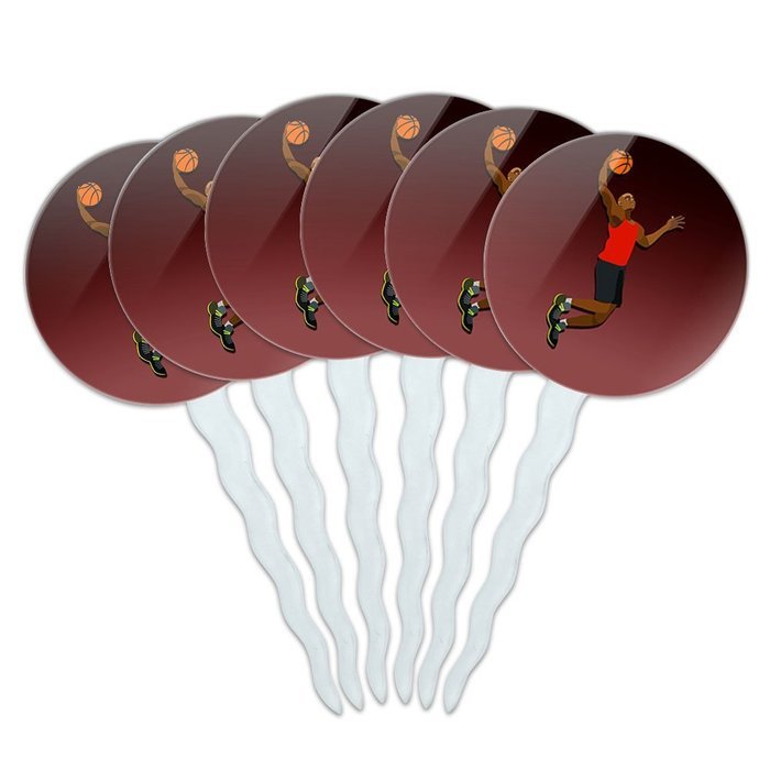 Set of 6 Cupcake Picks Toppers Decoration Sports and Hobbies - Bowling Ball N57