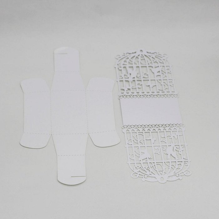 50PC Candy Box,Morecome Birdcage Flowers Laser Cut Favor Candy Box (Purple) N17
