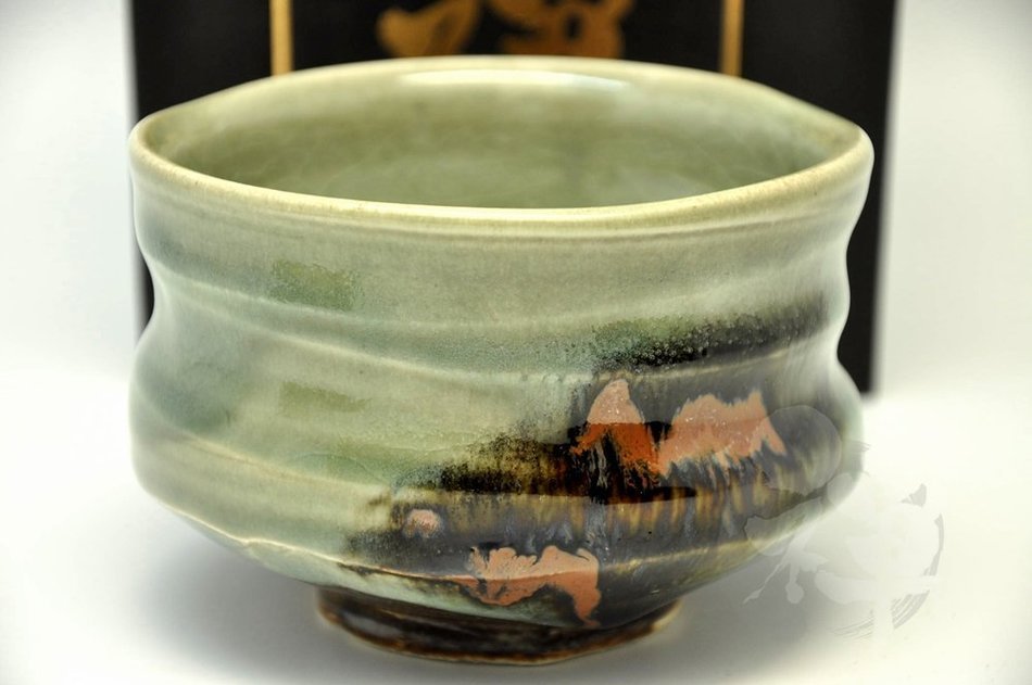 Japanese Mino Yaki ware Matcha Bowl Green Tea 12 / 12 / 8.5cm (4.7 / 4.7 / 3.3inch)[7354] N6