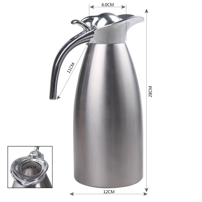 JUNING Coffee Pot Stainless Steel Double Wall Vacuum Insulated 1.5L Large Capacity Tea/Water Pitcher with Press... N4
