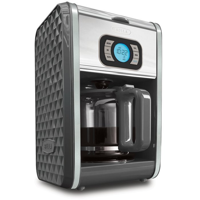 BELLA 13726 Diamonds Collection 12-Cup Programmable Coffee Maker, White N4