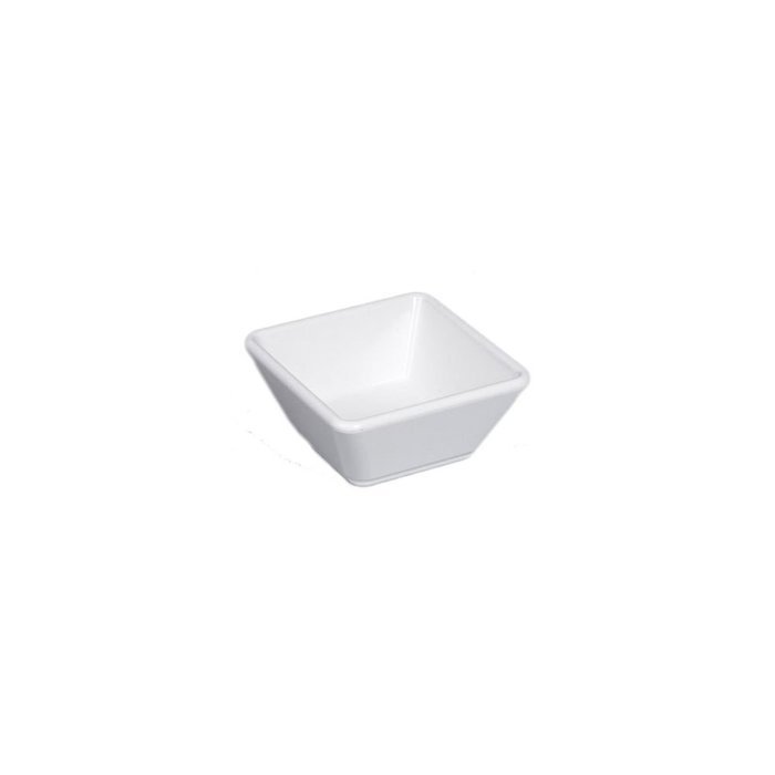 Gessner 0624 WHITE Melamine 3 Oz. Flared Square Dish - Dozen