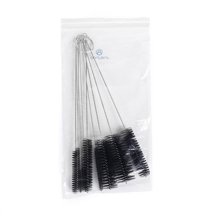 8 Inch Nylon Tube Brush Cleaning Set with Wire Loop Handle ( 10 pieces ) N5