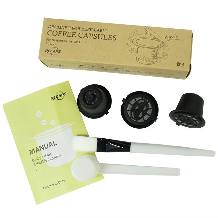 RECAPS Nespresso Refillable Capsule BPA Free Coffee Pods Reusable 100 Times Compatible with Nespresso Original... N9