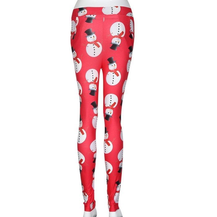 PHOTNO Fashion Women Christmas Skinny Printed Stretchy Pants Leggings N14