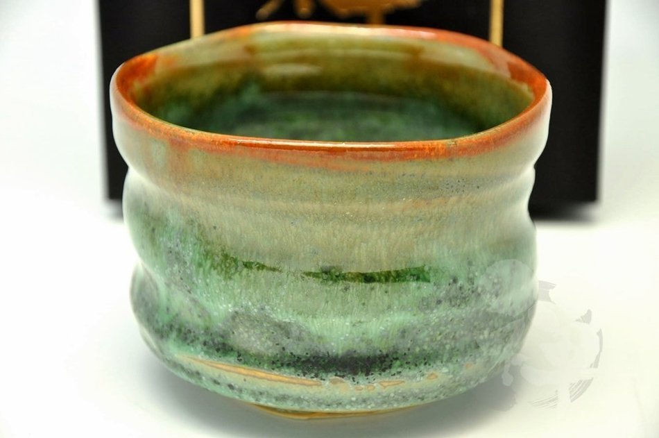 Japanese Mino Yaki ware Matcha Bowl Green Tea 11 / 11 / 8cm (4.3 / 4.3 / 3.1inch)[7318] N5