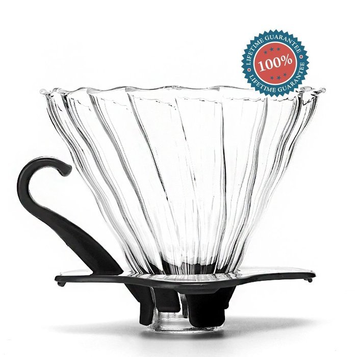 Coffee Dripper &ndash; Vitabliss Glass Coffee Brewer Maker Cone of 3 oz. with Paper Filters N5