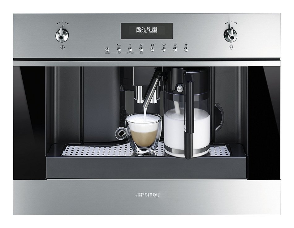 Smeg CMSU6451X 24" Built In Fully Automatic Coffee Machine with Milk Frother, Stainless Steel
