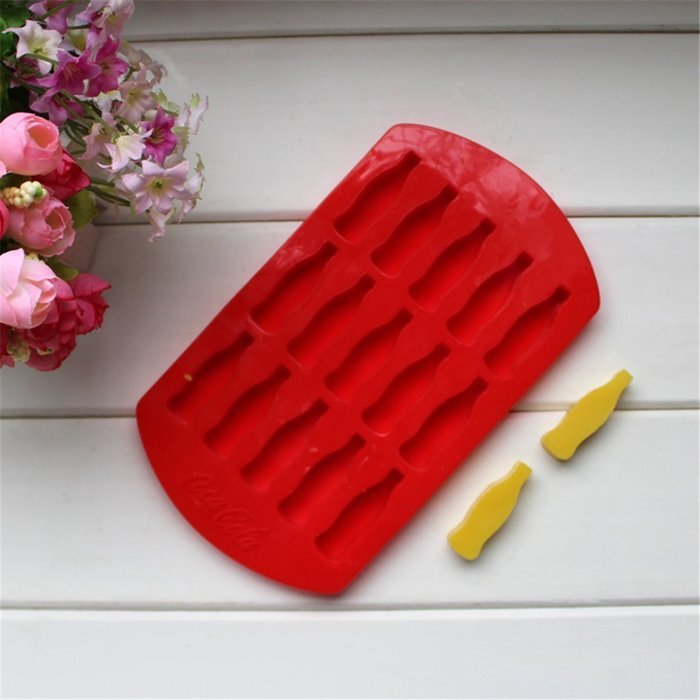 Yunko Bakeware 15 Cavity Cola Bottle Mold Silicone Ice Cube Mold Candy Chocolate Mold N4