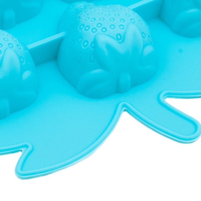 KeeSilic Silicone Ice Tray 10 Cavity Strawberry Blue N3