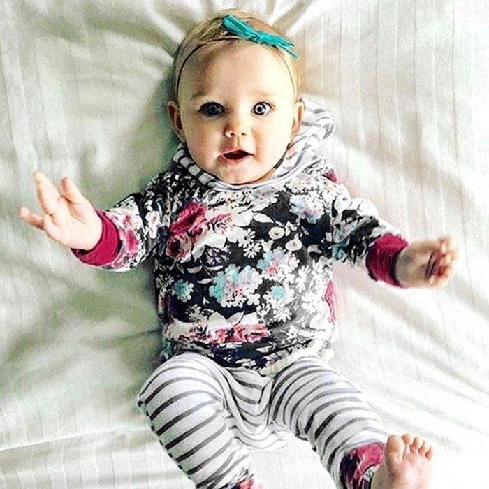 Tuta Per Neonato Bambino 2 Pezzi | Felpa Con Cappuccio A Righe E Pantaloni | Tuta Casual In Cotone Morbido Per 0-9 Mesi - 3