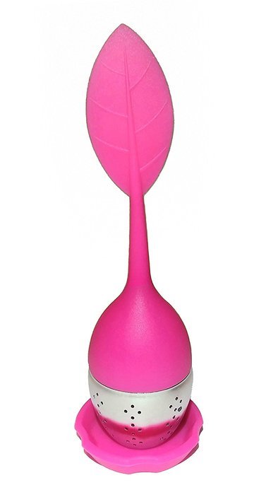 4-Pack Cozy Brew Loose Leaf Silicone Stainless Steel Tea Infuser with Drip Tray N13