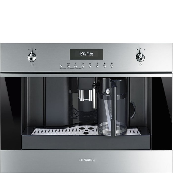Smeg CMSU6451X 24" Built In Fully Automatic Coffee Machine with Milk Frother, Stainless Steel N2