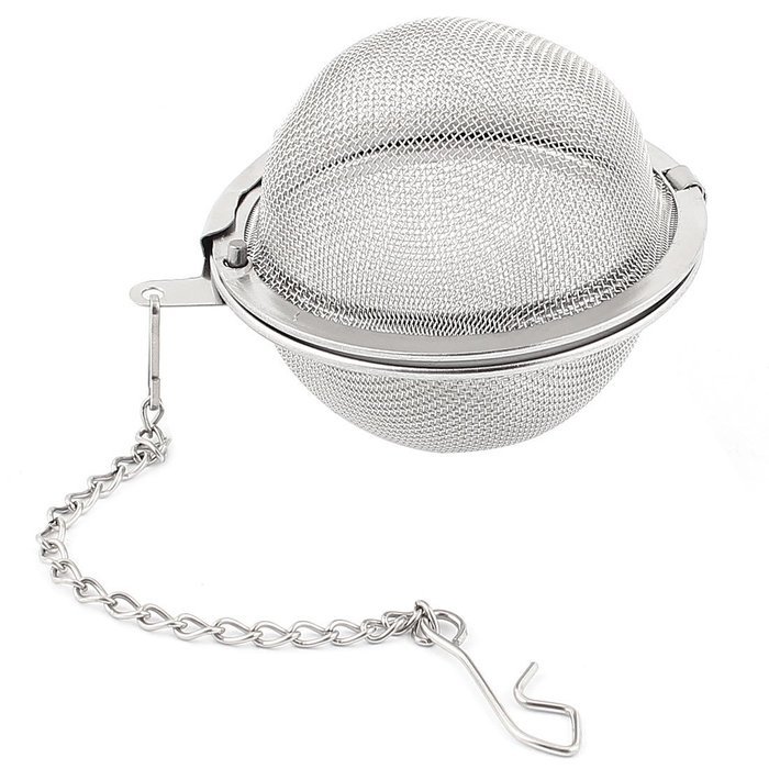 Stainless Steel Mesh Ball Strainer Tea Leaf Spice Infuser 50mm Dia
