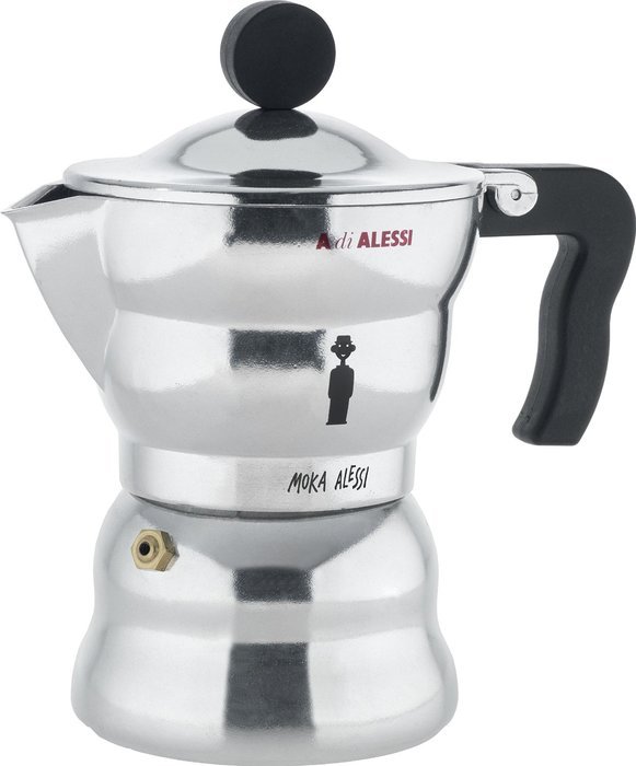 Alessi AAM33/3 "Moka" Stove Top Espresso 3 Cup Coffee Maker in Aluminium Casting Handle And Knob in Thermoplastic...