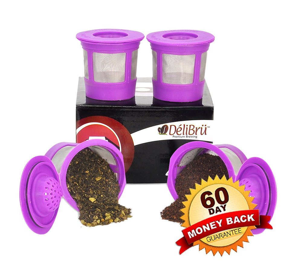 Delibru 4Pack Reusable K-Cups Refillable universal KCup for Keurig 2.0 & 1.0 Machines. Reusable kcup, k cup reusable...