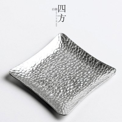 CCWY Large hand-carved hammer Tin coaster copper art coaster Cup pot holding saucer Taiwan tea zero allocation... N14