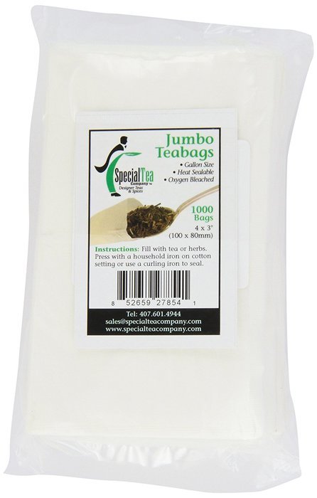 Special Tea Company 4 by 3-Inch 1000-Piece Empty Tea/Herbs Bags, Jumbo
