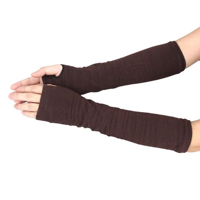 Long Fingerless Gloves,Morecome Winter Wrist Arm Hand Warmer Knitted Mitten (Black) N38