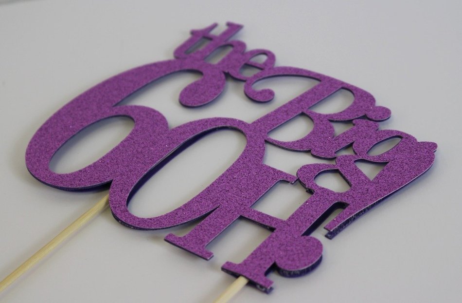 All About Details Purple The Big 6OH! Cake Topper N3