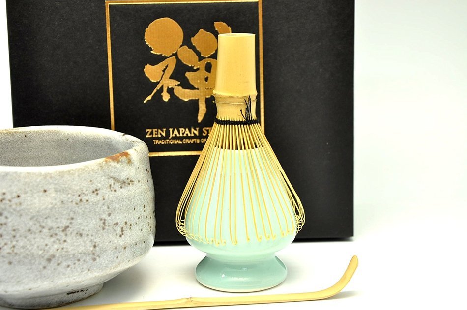 Japanese Mino Yaki ware Matcha Bowl And Tea Ceremony Set Green Tea 11 / 11 / 8cm (4.3 / 4.3 / 3.1inch)[7394] N3