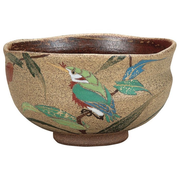 Japanese Matcha Bowl Kingfishers Kutani Yaki(ware)
