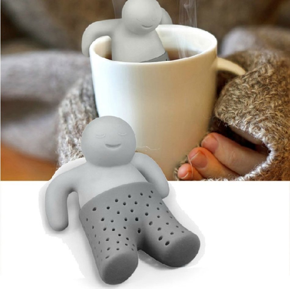 Huayoung 3-pcs Cute Lilliput-shaped Silicone Tea Filters (Grey) N6