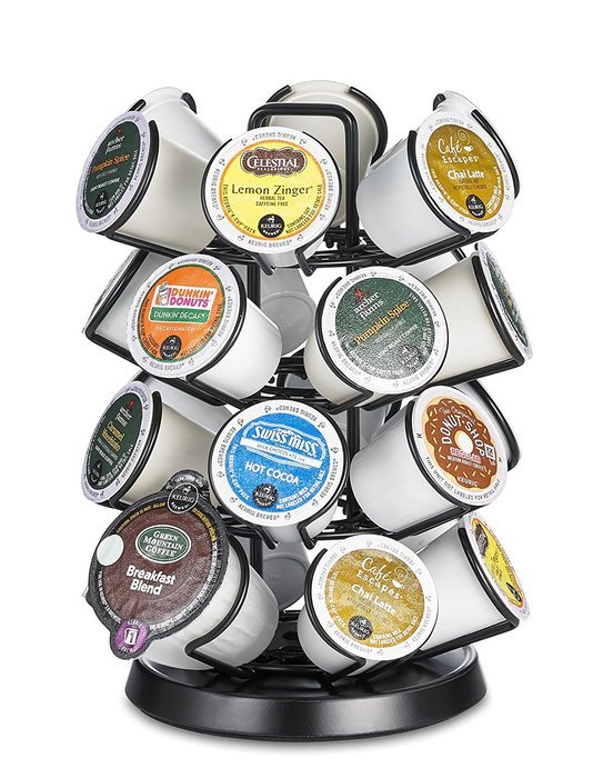 Java Concepts&reg; Universal K-Cup Deluxe Steel Carousel, Keurig 1.0, 2.0 & iCoffee, Black N2