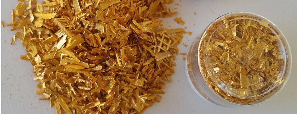 Edible 25G Gold Flakes for Decorating Cake, Cupcake, and More - More Items Are Under FoodDecoArt N2