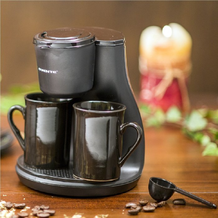 Ovente CM3BB Two Serving Coffeemaker with 2 Ceramic Personal Cups N3