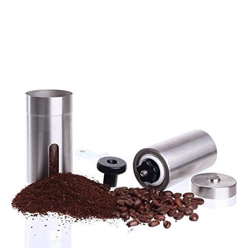 RINE COOOO Brushed 304 Stainless Steel Manual Coffee Grinder Coffee Press N8