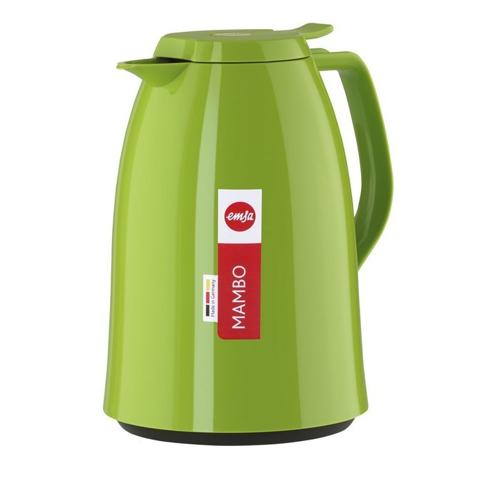 Emsa Mambo High Impact Plastic Thermal Carafe with Glass Liner, 34 oz, Green