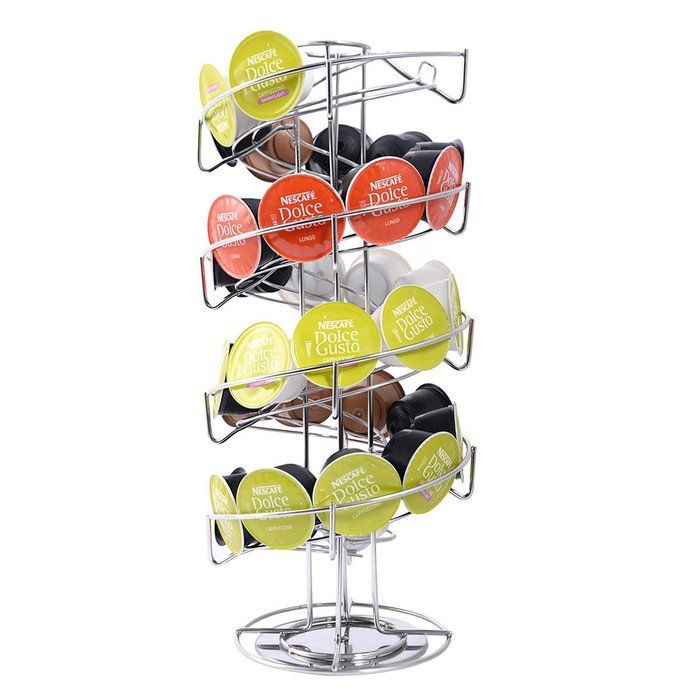 Spiral 30 Capsule Coffee Pod Holder Tower Rotate Stand Storage Rack