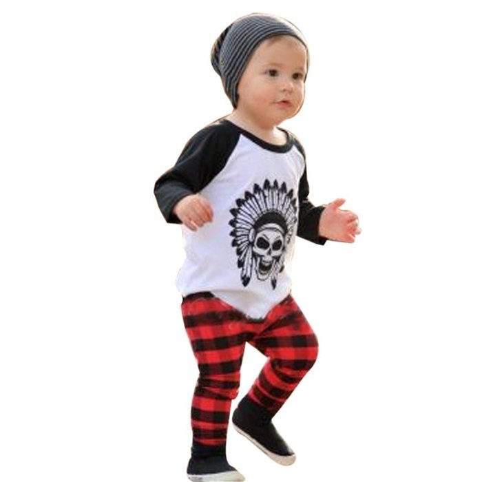 Clothes Set ,BeautyVan 1Set Infant Toddler Baby Boys Printed T-shirt Tops+Pants Outfits Clothes (12M, White) N5