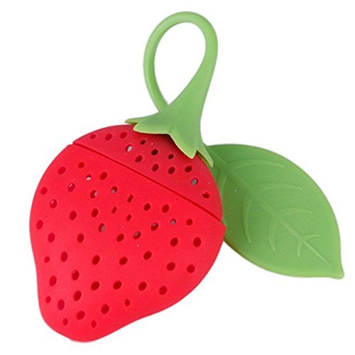 Cute Fashion Strawberry Silicone Herbal Spices Leaf Tea Infuser Strainer N6