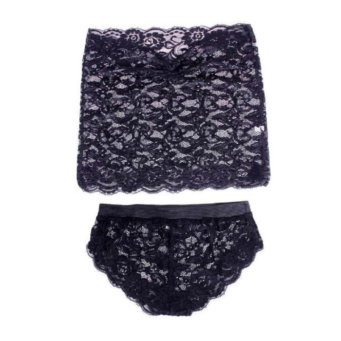 Lingerie ，Beautyvan Comfortable Sexy Women Lace Tube Top Briefs Club Underwear Set (XL, Black)