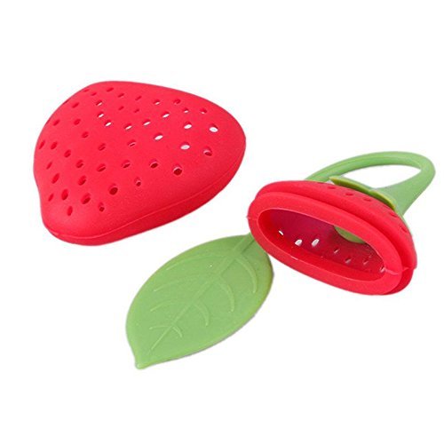 Cute Fashion Strawberry Silicone Herbal Spices Leaf Tea Infuser Strainer N7