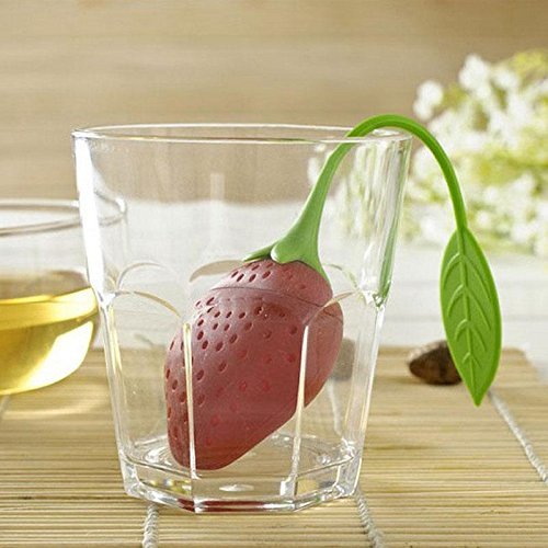 Cute Fashion Strawberry Silicone Herbal Spices Leaf Tea Infuser Strainer N8