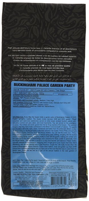 Metropolitan Tea 60 Count Classic Teabags, Buckingham Palace N5