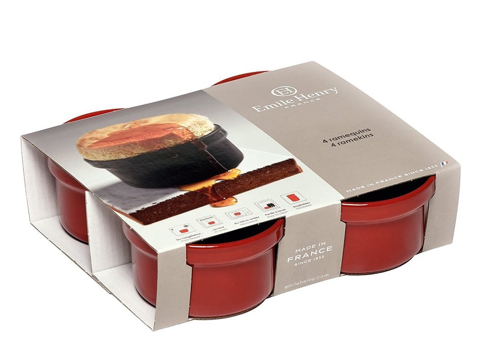 Emile Henry Burgundy Ramekin 3.5 Inches Set of Four