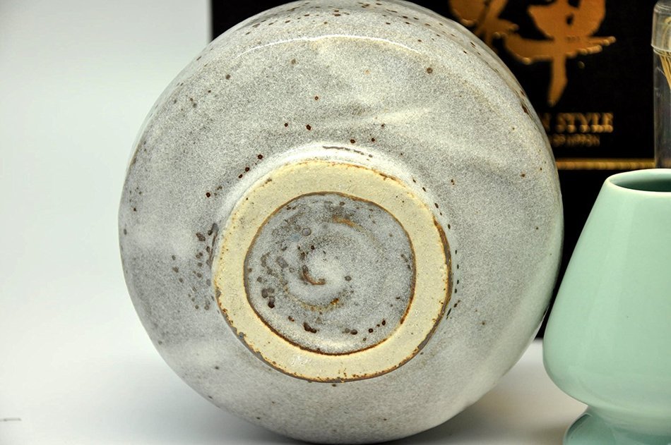 Japanese Mino Yaki ware Matcha Bowl And Tea Ceremony Set Green Tea 11 / 11 / 8cm (4.3 / 4.3 / 3.1inch)[7394] N6