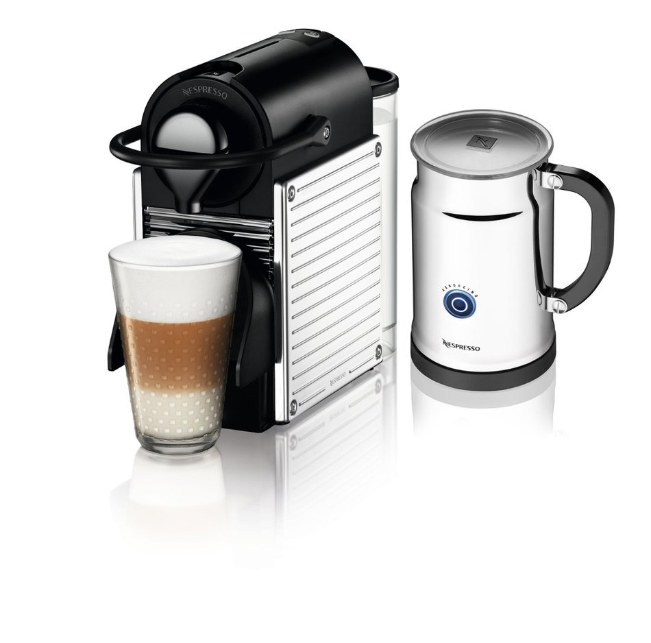 Nespresso Pixie Espresso Maker With Aeroccino Plus Milk Frother, Electric Titan N9