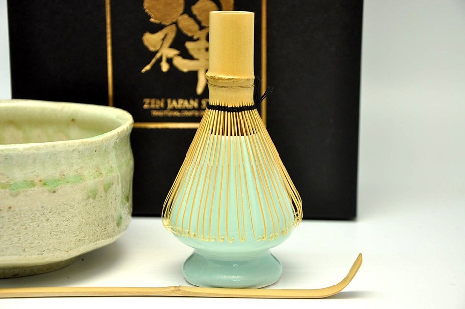 Japanese Mino Yaki ware Matcha Bowl And Tea Ceremony Set Green Tea 12.3 / 12.3 / 7.2cm (4.8 / 4.8 / 2.8inch)[7437] N2