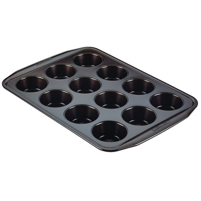 Circulon 12 Cup Symmetry Nonstick Bakeware Muffin Pan, Chocolate