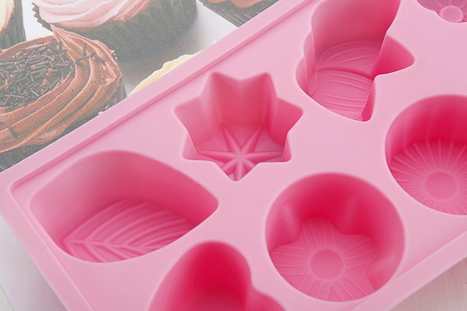 QooWare 8-Cavity Leaf Series 100% Silicone Baking Mold&ndash; Rust Resistant, Odorless, Non-Teflon Bakeware(pack of 2) N7