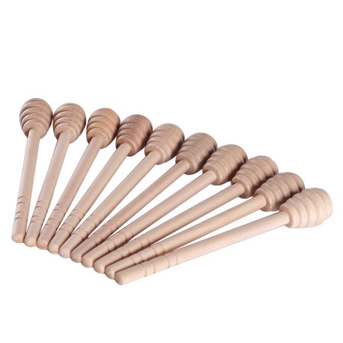 Geeklife Wood Honey Dippers ,6 inches Honey Dipper Stirring Stick Bulk for Honey Jar Dispense ,Pack of 10 N5